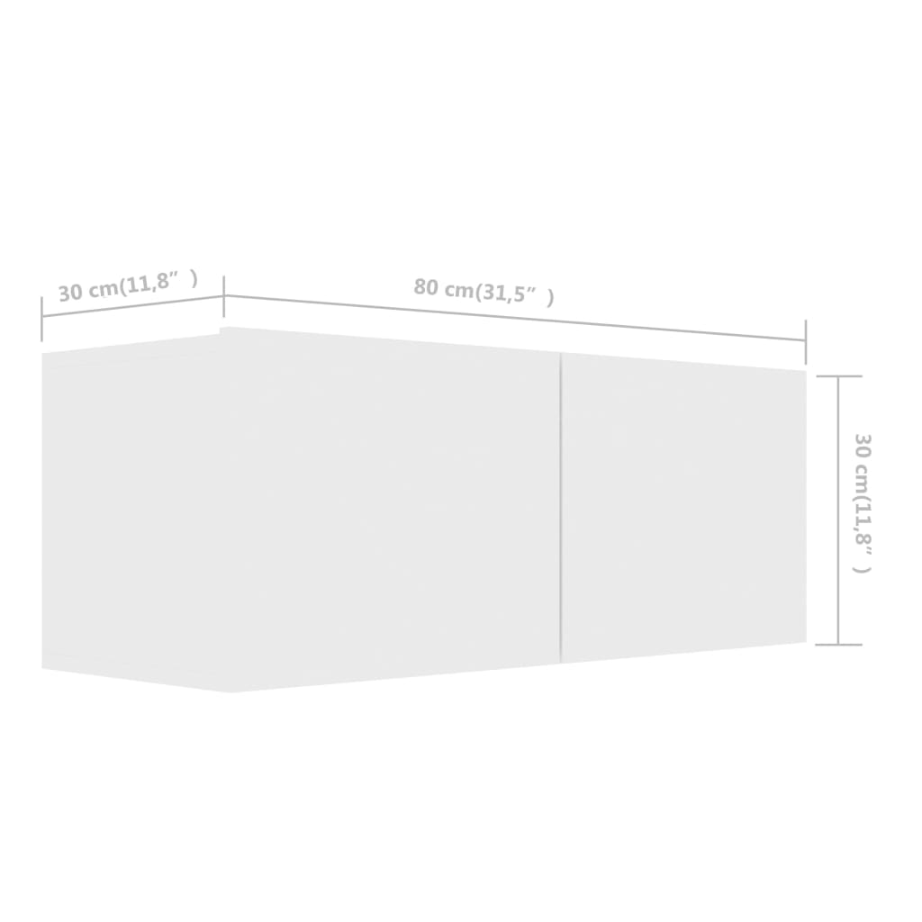 3078728 vidaXL 6 Piece TV Cabinet Set White Engineered Wood (801481x4+801472x2)