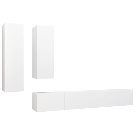3078733 vidaXL 4 Piece TV Cabinet Set White Engineered Wood (803362+803344+801481x2) 3078733 vidaXL 4 Piece TV Cabinet Set White Engineered Wood (803362+803344+801481x2)