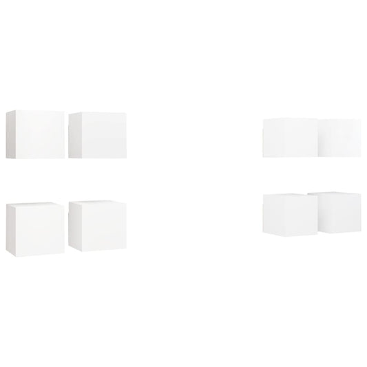 TV Cabinet | Set of 8 | White | Engineered wood | Small TV Cabinet | Set of 8 | White | Engineered wood | Small