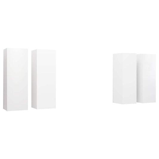 TV Cabinet | Set of 4 | White | Engineered Wood | Wall Mounted TV Cabinet TV Cabinet | Set of 4 | White | Engineered Wood | Wall Mounted TV Cabinet
