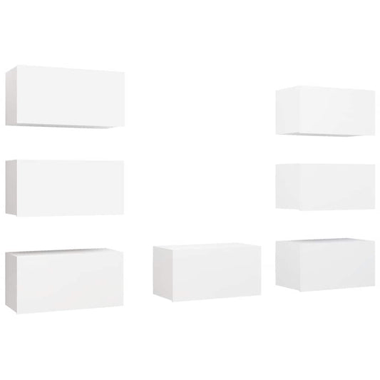 TV Cabinets 7 pcs White 30.5x30x60 cm Engineered Wood TV Cabinets 7 pcs White 30.5x30x60 cm Engineered Wood