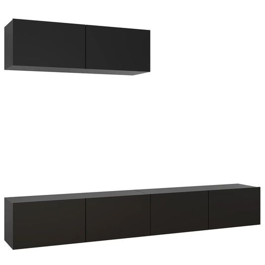 3078808 vidaXL 3 Piece TV Cabinet Set Black Engineered Wood (801482+801482x2) 3078808 vidaXL 3 Piece TV Cabinet Set Black Engineered Wood (801482+801482x2)