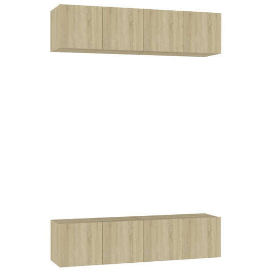 TV Cabinets 4 pcs Sonoma Oak 60x30x30 cm Engineered Wood TV Cabinets 4 pcs Sonoma Oak 60x30x30 cm Engineered Wood