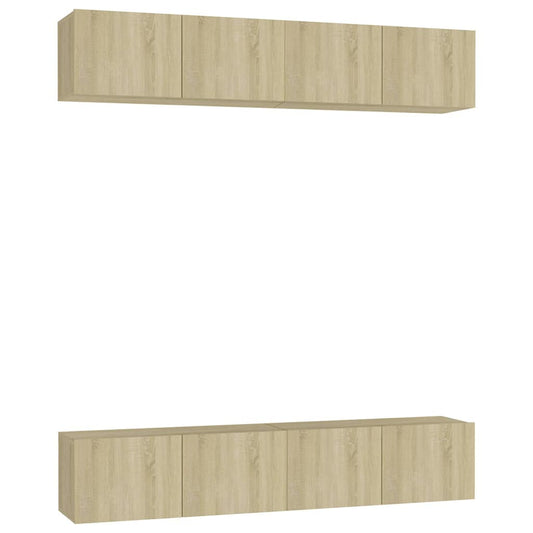 4 Piece TV Cabinet Set Sonoma Oak 80x30x30 cm Engineered Wood 4 Piece TV Cabinet Set Sonoma Oak 80x30x30 cm Engineered Wood