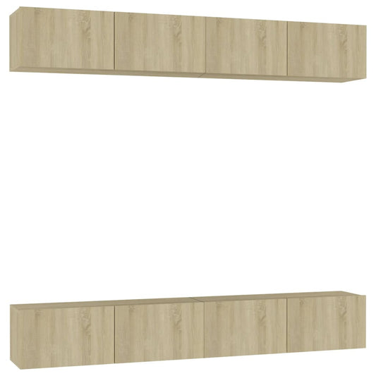 TV Cabinets 4 pcs Sonoma Oak 100x30x30 cm Engineered Wood TV Cabinets 4 pcs Sonoma Oak 100x30x30 cm Engineered Wood