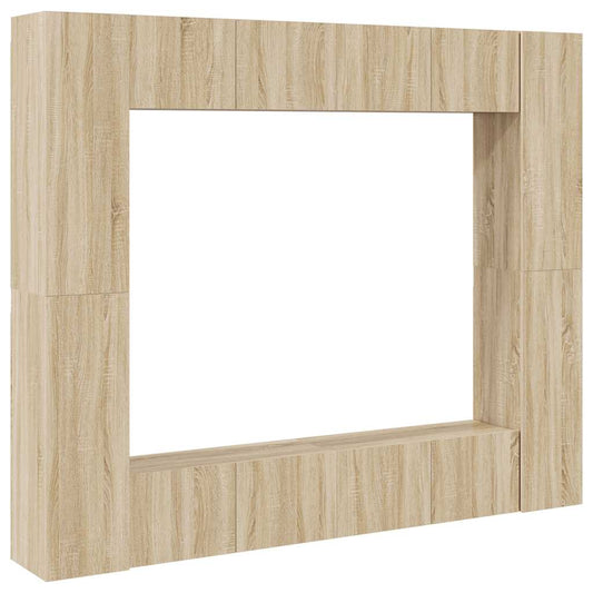 8 Piece TV Cabinet Set Sonoma Oak Engineered Wood 8 Piece TV Cabinet Set Sonoma Oak Engineered Wood