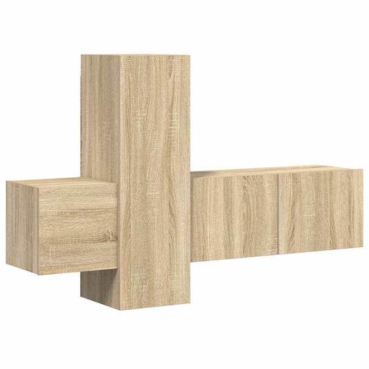 3 Piece TV Cabinet Set Sonoma Oak Engineered Wood 3 Piece TV Cabinet Set Sonoma Oak Engineered Wood