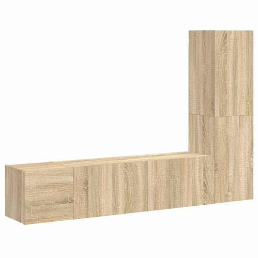 3 Piece TV Cabinet Set Sonoma Oak Engineered Wood 3 Piece TV Cabinet Set Sonoma Oak Engineered Wood