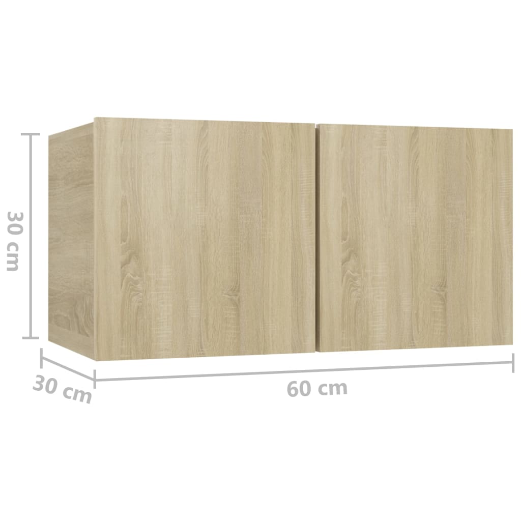 3078976 vidaXL 7 Piece TV Cabinet Set Sonoma Oak Engineered Wood (804519+2x804491)