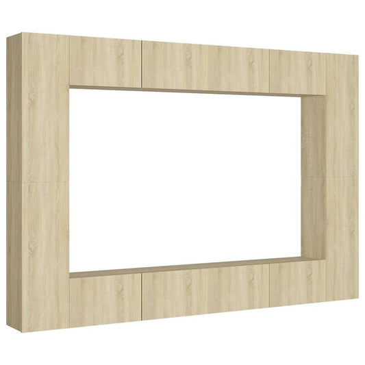 8 Piece TV Cabinet Set Sonoma Oak Engineered Wood 8 Piece TV Cabinet Set Sonoma Oak Engineered Wood