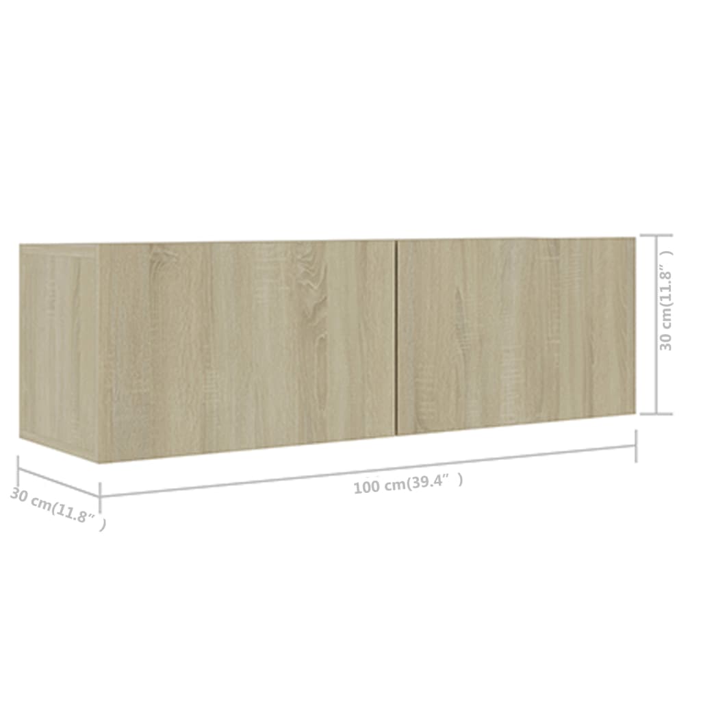 3078999 vidaXL 6 Piece TV Cabinet Set Sonoma Oak Engineered Wood (801484x4+804491)