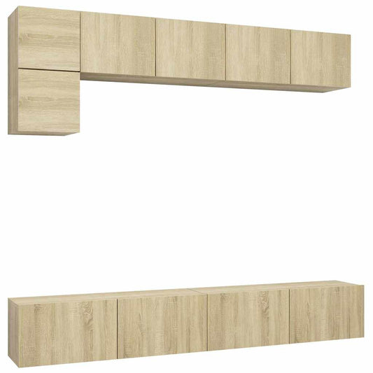 5 Piece TV Cabinet Set Sonoma Oak Engineered Wood 5 Piece TV Cabinet Set Sonoma Oak Engineered Wood