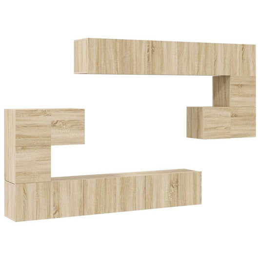 10 Piece TV Cabinet Set Sonoma Oak Engineered Wood 10 Piece TV Cabinet Set Sonoma Oak Engineered Wood