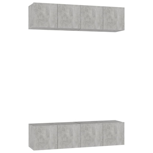 TV Cabinets 4 pcs Concrete Grey 60x30x30 cm Engineered Wood TV Cabinets 4 pcs Concrete Grey 60x30x30 cm Engineered Wood