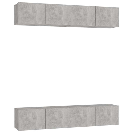 4 Piece TV Cabinet Set Concrete Grey 80x30x30 cm Engineered Wood 4 Piece TV Cabinet Set Concrete Grey 80x30x30 cm Engineered Wood