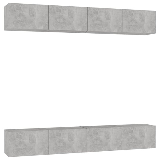 TV Cabinets 4 pcs Concrete Grey 100x30x30 cm Engineered Wood TV Cabinets 4 pcs Concrete Grey 100x30x30 cm Engineered Wood