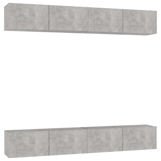 4 Piece TV Cabinet Set Concrete Grey 100x30x30 cm Engineered Wood 4 Piece TV Cabinet Set Concrete Grey 100x30x30 cm Engineered Wood