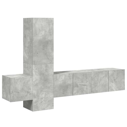 5 Piece TV Cabinet Set Concrete Grey Engineered Wood 5 Piece TV Cabinet Set Concrete Grey Engineered Wood