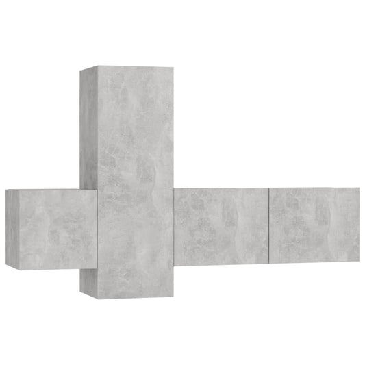 3 Piece TV Cabinet Set Concrete Grey Engineered Wood 3 Piece TV Cabinet Set Concrete Grey Engineered Wood