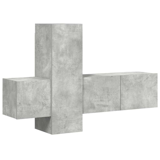 3 Piece TV Cabinet Set Concrete Grey Engineered Wood 3 Piece TV Cabinet Set Concrete Grey Engineered Wood