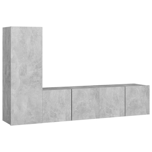 3 Piece TV Cabinet Set Concrete Grey Engineered Wood 3 Piece TV Cabinet Set Concrete Grey Engineered Wood
