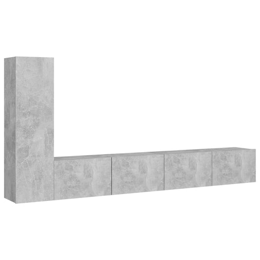 3 Piece TV Cabinet Set Concrete Grey Engineered Wood 3 Piece TV Cabinet Set Concrete Grey Engineered Wood