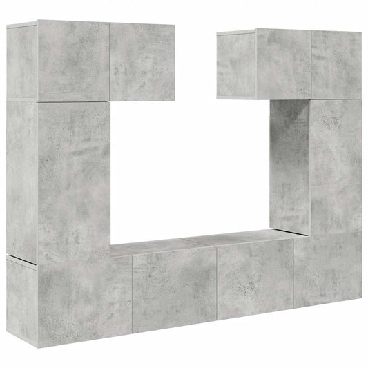 6 Piece TV Cabinet Set Concrete Grey Engineered Wood 6 Piece TV Cabinet Set Concrete Grey Engineered Wood
