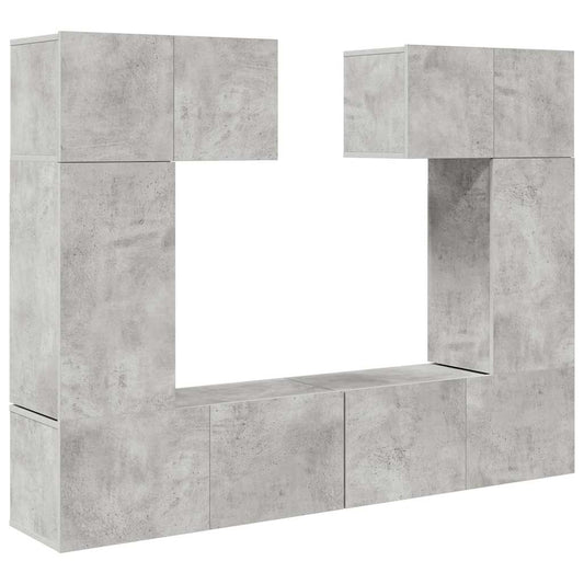 6 Piece TV Cabinet Set Concrete Grey Engineered Wood 6 Piece TV Cabinet Set Concrete Grey Engineered Wood