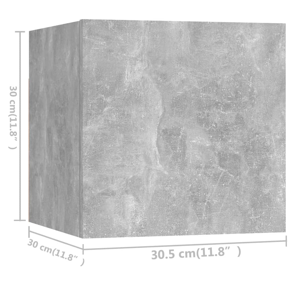 3079128 vidaXL 7 Piece TV Cabinet Set Concrete Grey Engineered Wood (804495+801476x3)