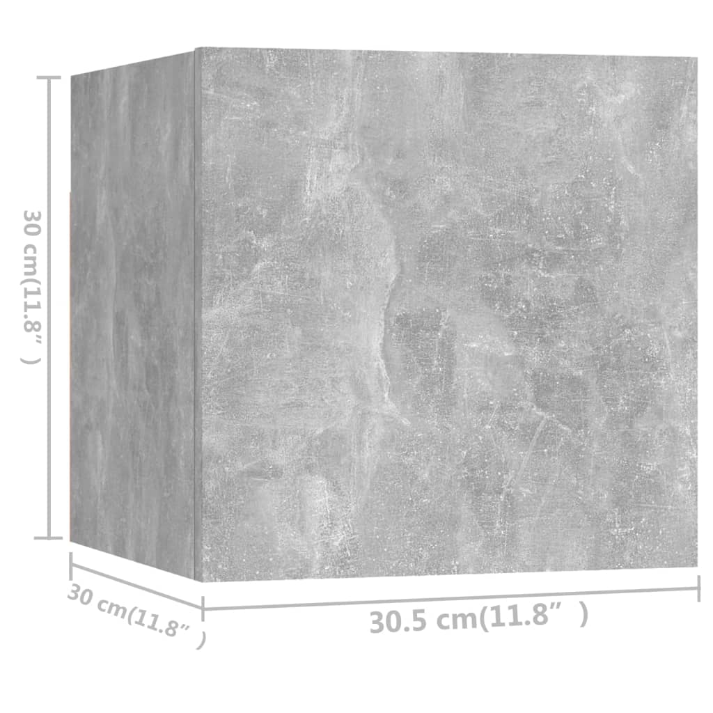 3079129 vidaXL 7 Piece TV Cabinet Set Concrete Grey Engineered Wood (804495+801485+801485x2)