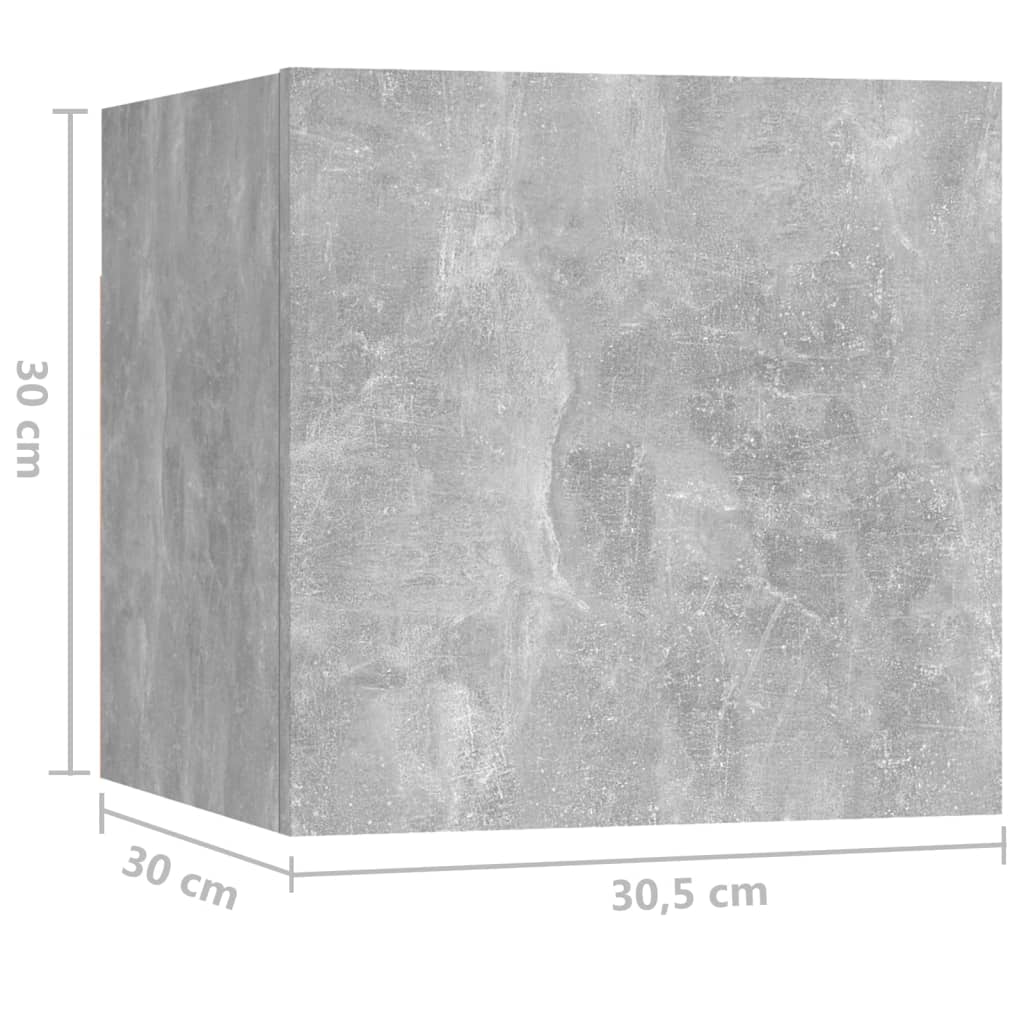 3079154 vidaXL 4 Piece TV Cabinet Set Concrete Grey Engineered Wood (804493+804522)