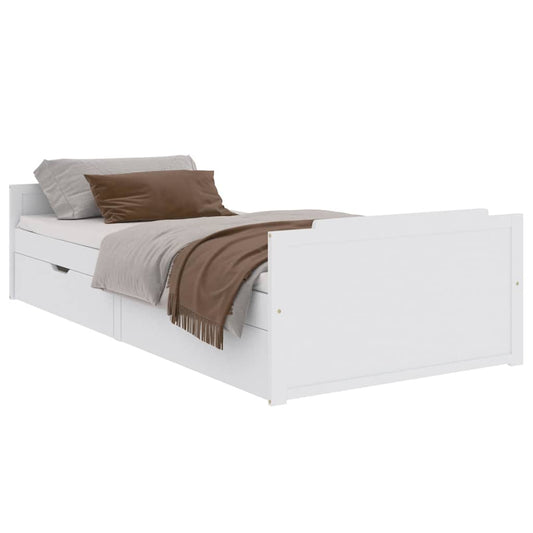 Bed Frame without Mattress White Solid Wood Pine 90x200 cm Bed Frame without Mattress White Solid Wood Pine 90x200 cm