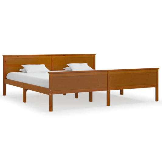 Bed Frame | Honey Brown | Solid Pine Wood, Plywood | Double | Durable Bed Frame | Honey Brown | Solid Pine Wood, Plywood | Double | Durable