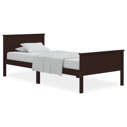 Bed Frame | Dark brown | Solid pine wood, plywood | Single | Durable Bed Frame | Dark brown | Solid pine wood, plywood | Single | Durable