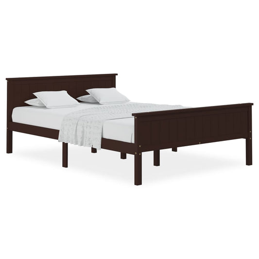 Bed Frame | Dark Brown | Solid Pine Wood, Plywood | 120x200 cm | Durable Bed Frame | Dark Brown | Solid Pine Wood, Plywood | 120x200 cm | Durable