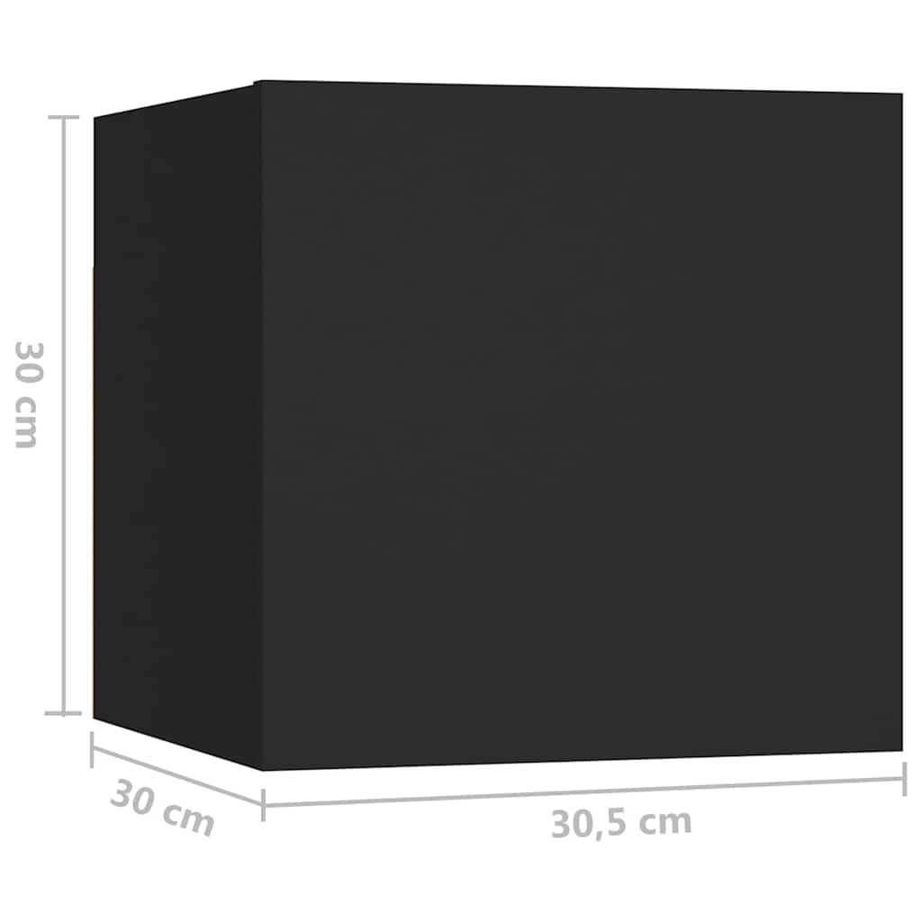 Bedside Cabinets 2 pcs Black 30,5x30x30 cm Engineered Wood