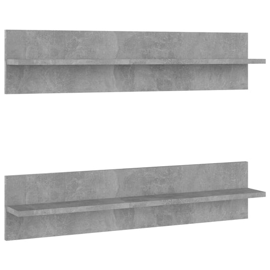 Wall Shelf 2 pcs Concrete Grey 80x11.5x18 cm Engineered Wood Wall Shelf 2 pcs Concrete Grey 80x11.5x18 cm Engineered Wood