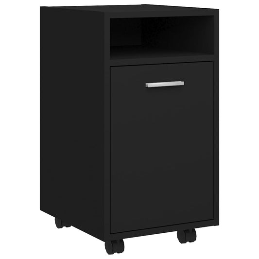 Side Cabinet with Wheels Black 33x38x60 cm Engineered Wood Side Cabinet with Wheels Black 33x38x60 cm Engineered Wood