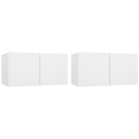 Hanging TV Cabinets 2 pcs White 60x30x30 cm Hanging TV Cabinets 2 pcs White 60x30x30 cm