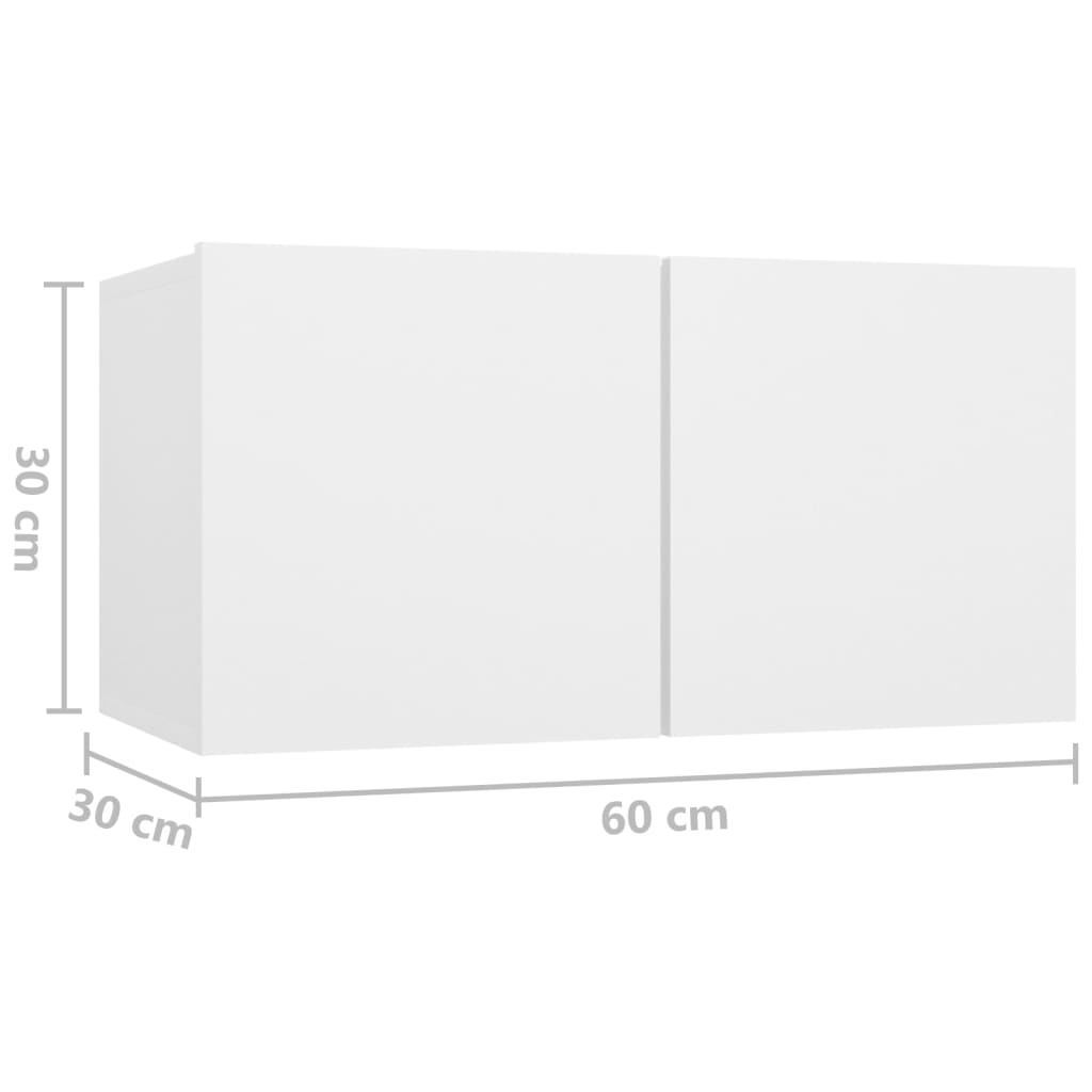 TV Cabinet | Set of 3 | White | Engineered wood | Medium | Wall mounting
