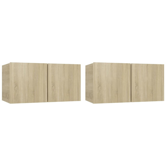 Hanging TV Cabinets 2 pcs Sonoma Oak 60x30x30 cm Hanging TV Cabinets 2 pcs Sonoma Oak 60x30x30 cm