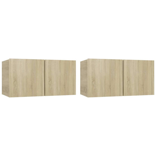 804518 vidaXL 2 Piece Hanging TV Cabinet Set Sonoma Oak 60x30x30 cm 804518 vidaXL 2 Piece Hanging TV Cabinet Set Sonoma Oak 60x30x30 cm