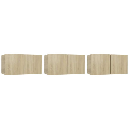 804519 vidaXL 3 Piece Hanging TV Cabinet Set Sonoma Oak 60x30x30 cm 804519 vidaXL 3 Piece Hanging TV Cabinet Set Sonoma Oak 60x30x30 cm