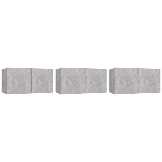 804522 vidaXL 3 Piece Hanging TV Cabinet Set Concrete Grey 60x30x30 cm 804522 vidaXL 3 Piece Hanging TV Cabinet Set Concrete Grey 60x30x30 cm