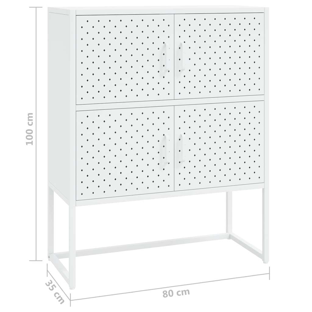 335881 vidaXL Highboard White 80x35x100 cm Steel