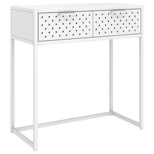 Console Table White 72x35x75 cm Steel Console Table White 72x35x75 cm Steel