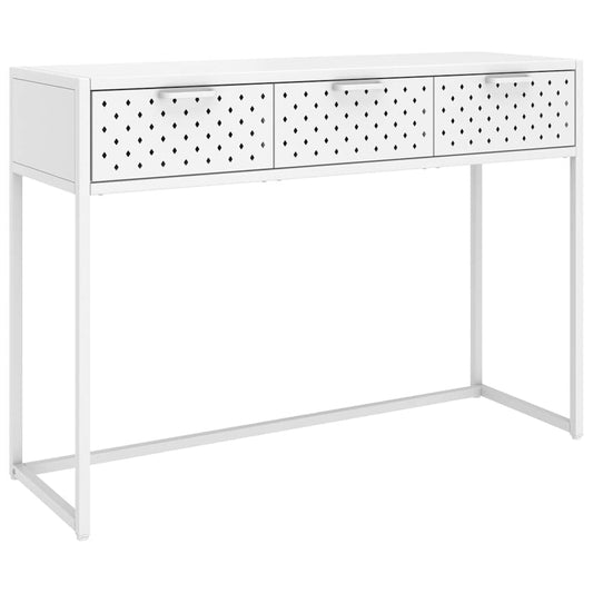335893 vidaXL Console Table White 106x35x75 cm Steel 335893 vidaXL Console Table White 106x35x75 cm Steel