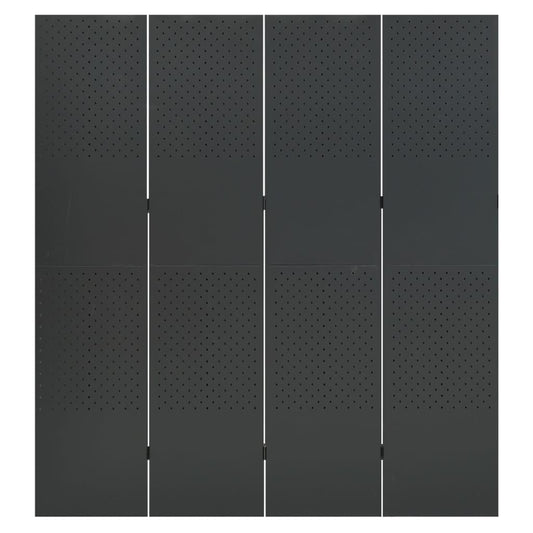4-Panel Room Divider Anthracite 160x180 cm Steel 4-Panel Room Divider Anthracite 160x180 cm Steel