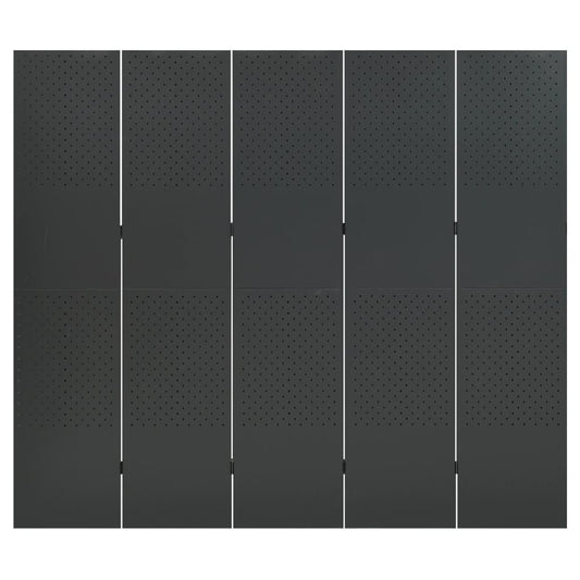 5-Panel Room Divider Anthracite 200x180 cm Steel 5-Panel Room Divider Anthracite 200x180 cm Steel