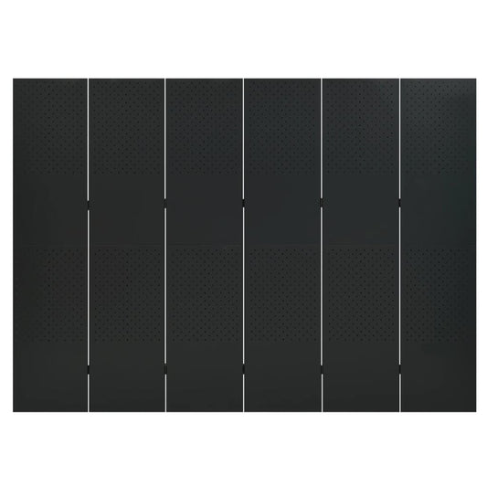 6-Panel Room Divider Black 240x180 cm Steel 6-Panel Room Divider Black 240x180 cm Steel